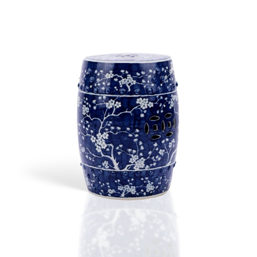 Plum Blossom Blue and White Porcelain Garden Stool