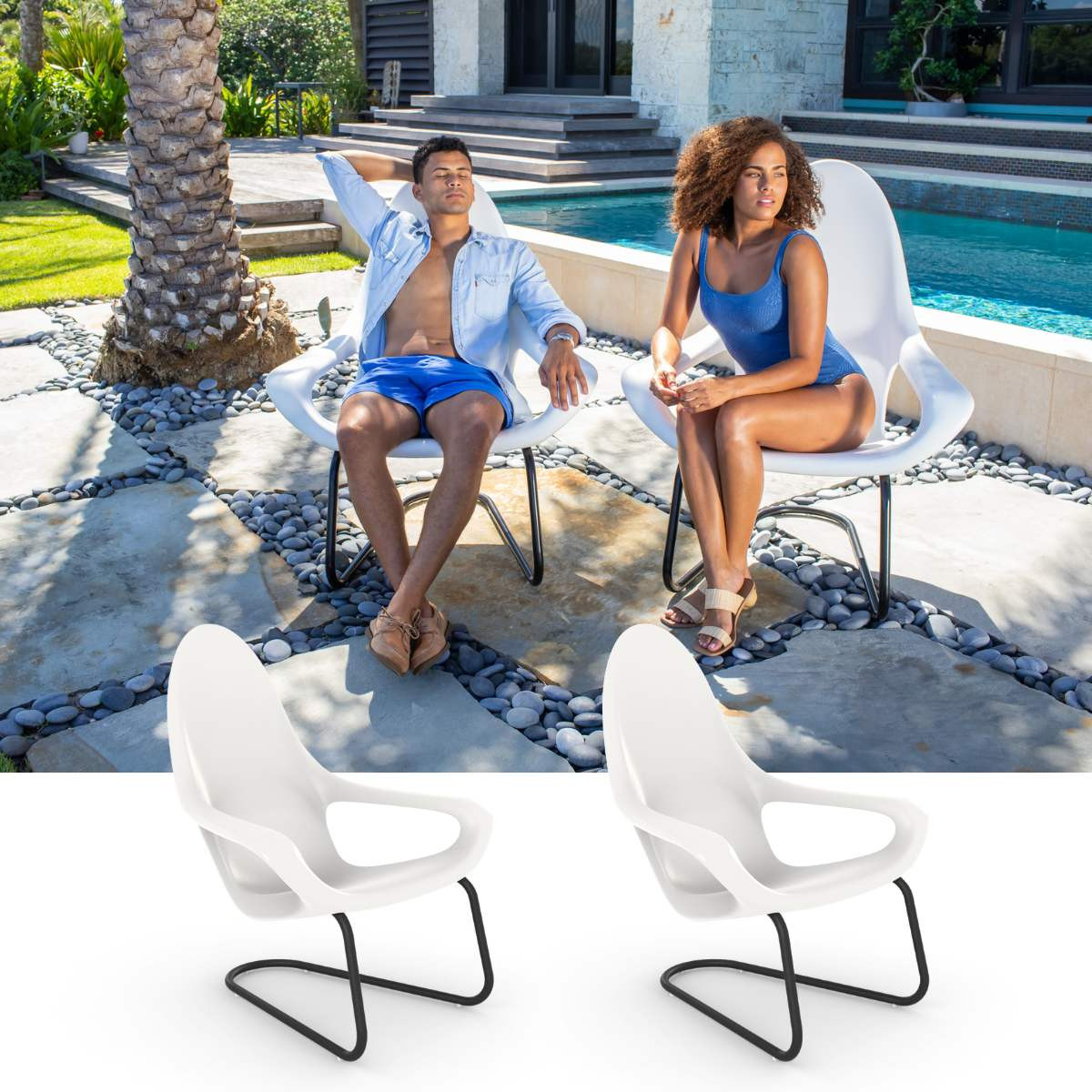 Outdoor Stacking Lounge Chair | Set of 2