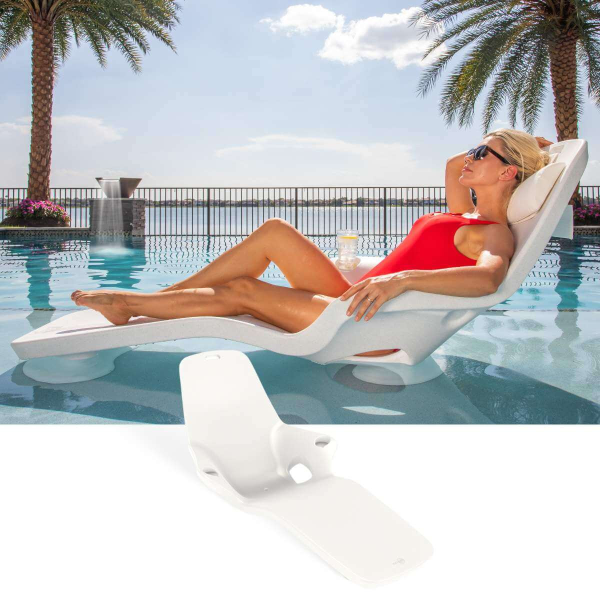 Tanning Ledge Outside Chaise Lounger Swimming Pool Chair Lounge