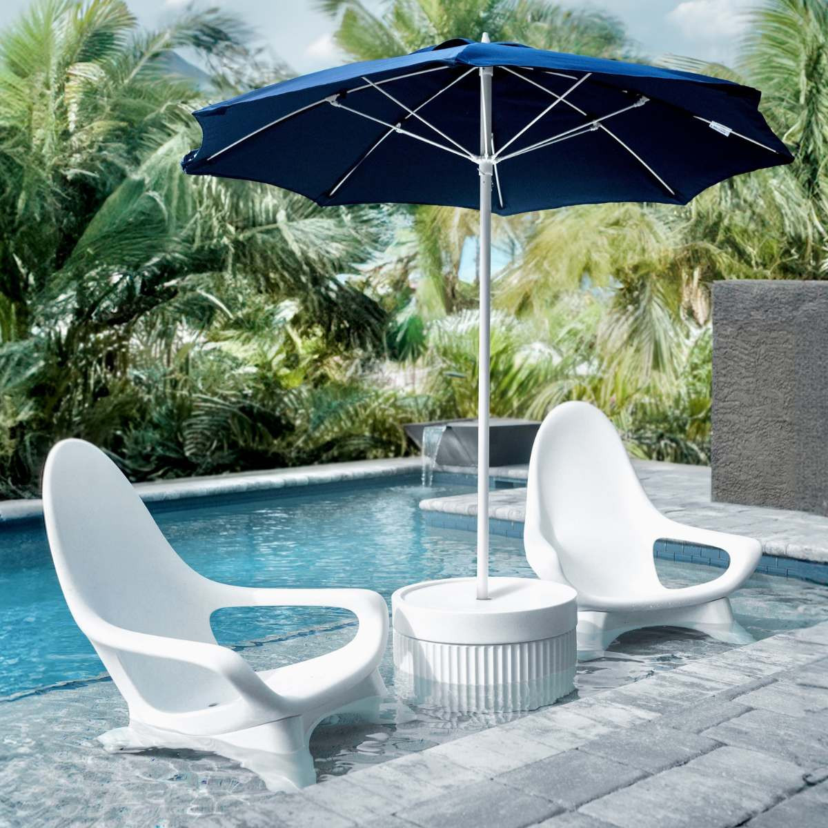 Tenjam Woosah Splash High back Chair | Pool Tanning Ledge