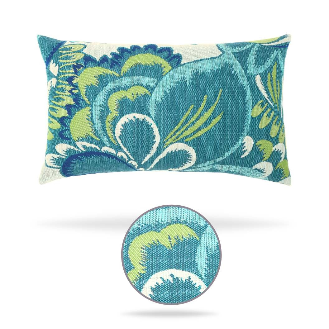 Floral Wave Lumbar Sunbrella Outdoor Pillow - Main Image