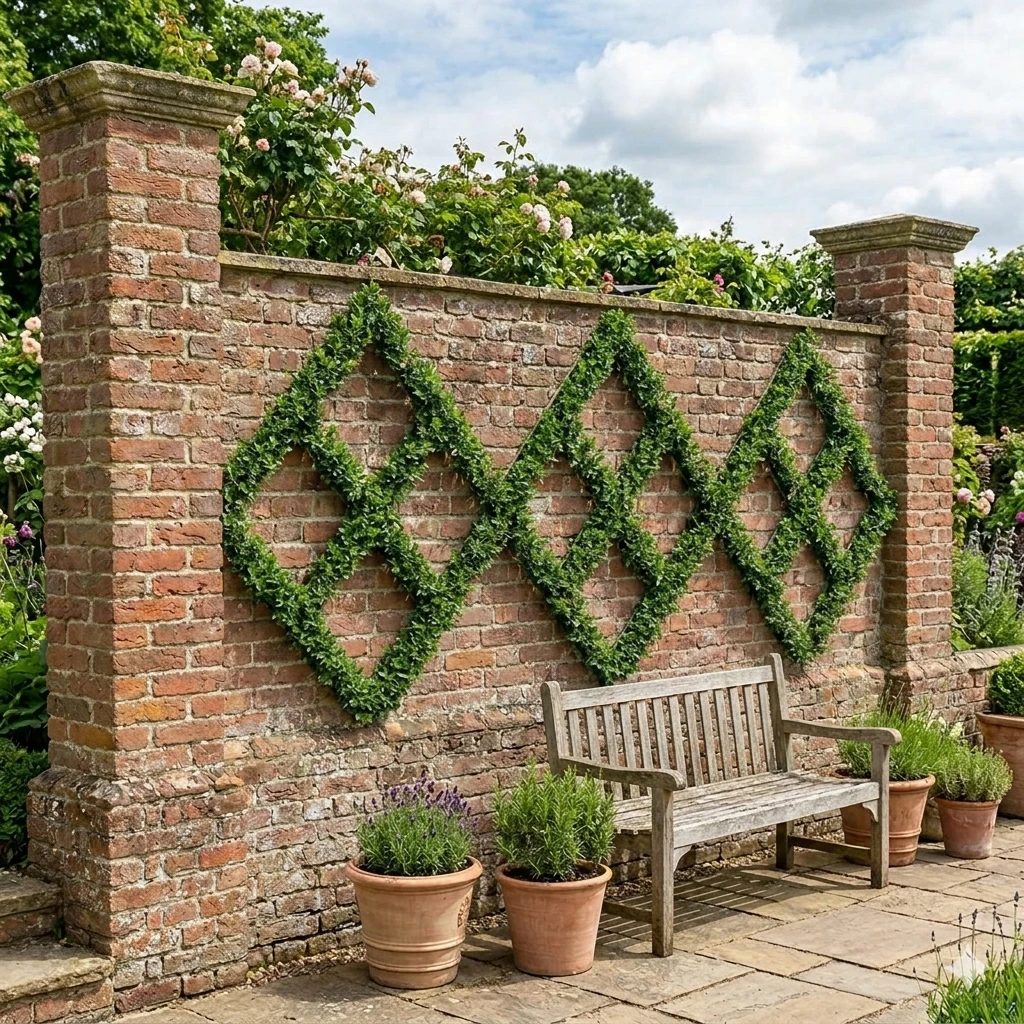 Artificial Boxwood Diamond Espalier - Outdoor Wall Trellis