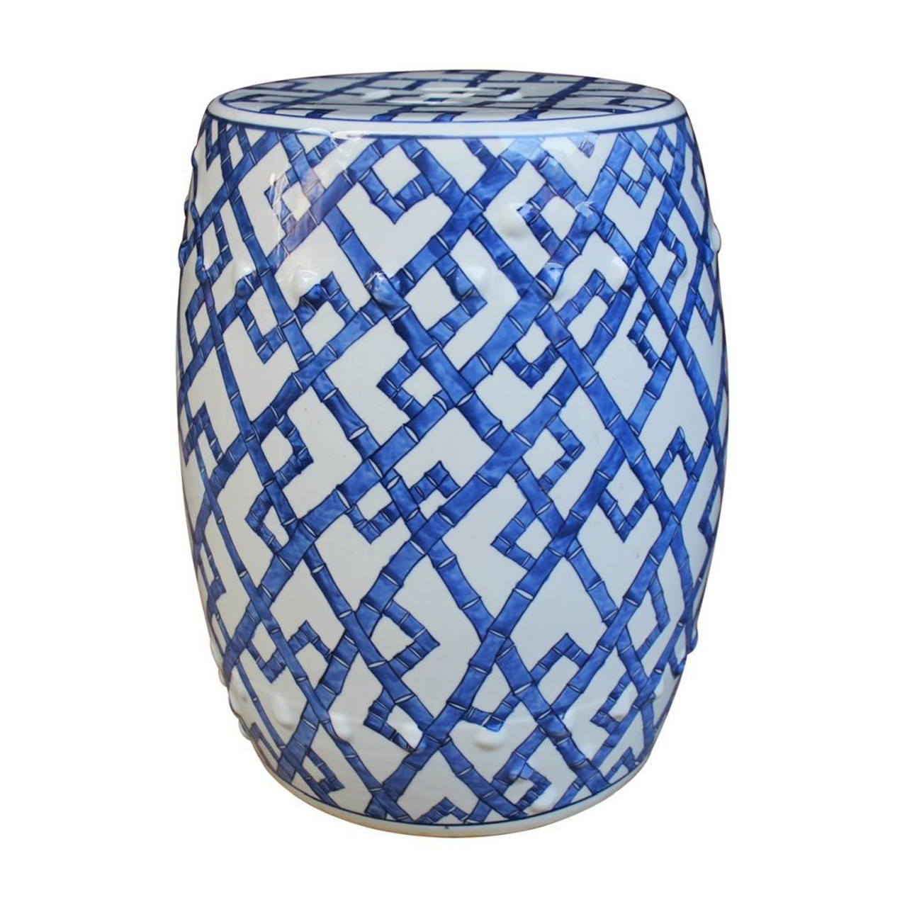 Bamboo Joints Porcelain Garden Stool