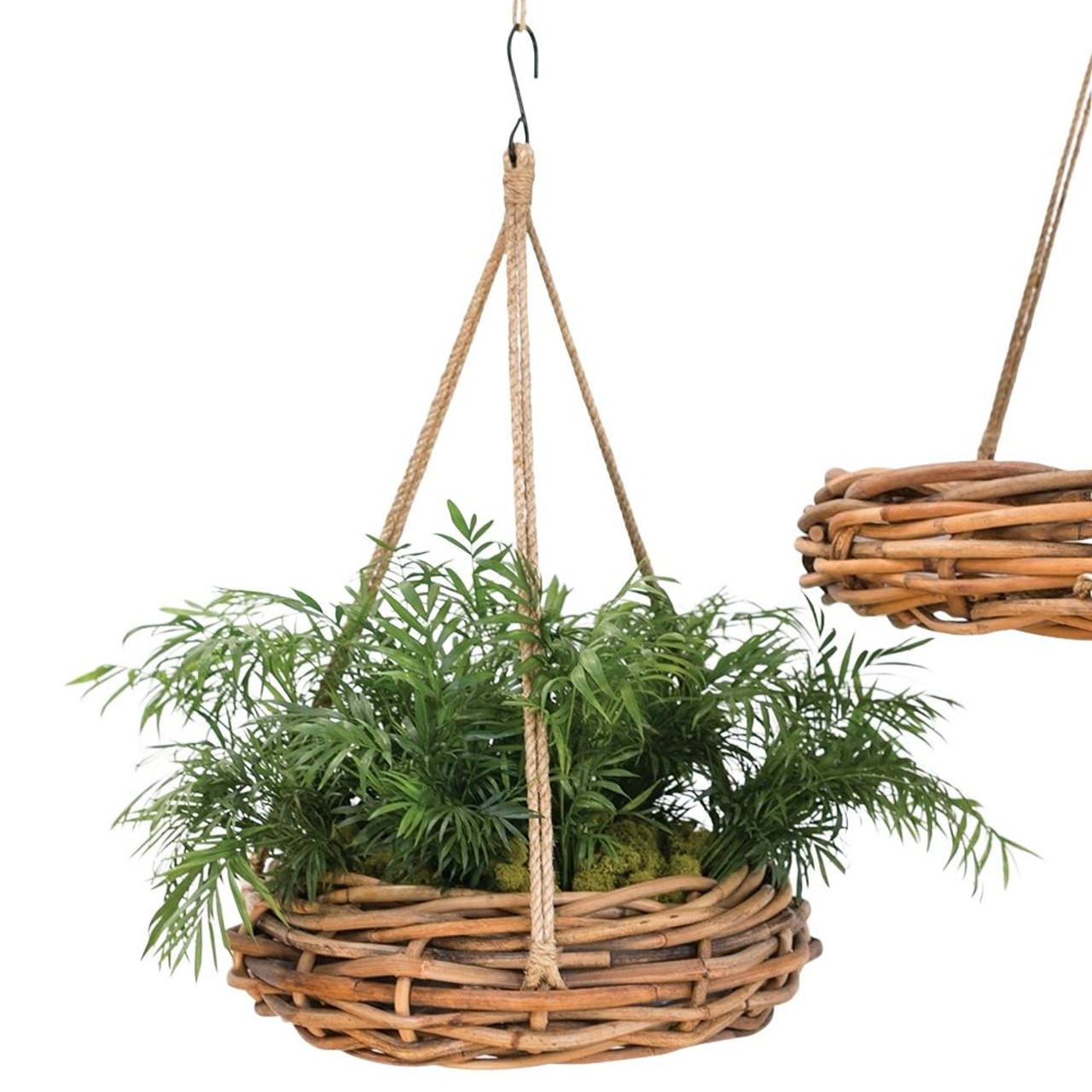 Cabana Rattan Oversized Hanging Planter Set