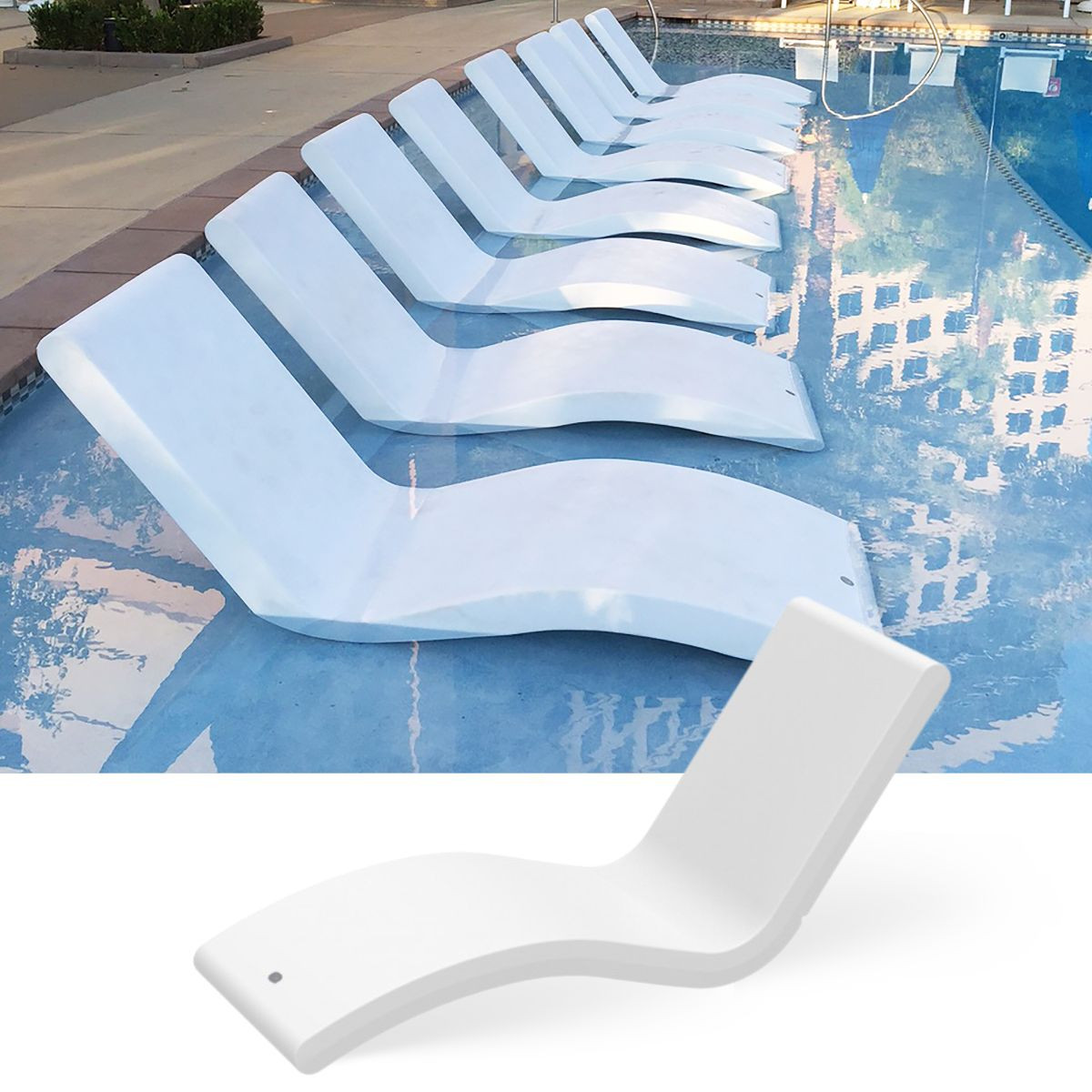 Ledge Lounger In-Pool Beistelltisch – Weiß, Für Pool-Liegeflächen Bis 25,4 Cm Wassertiefe