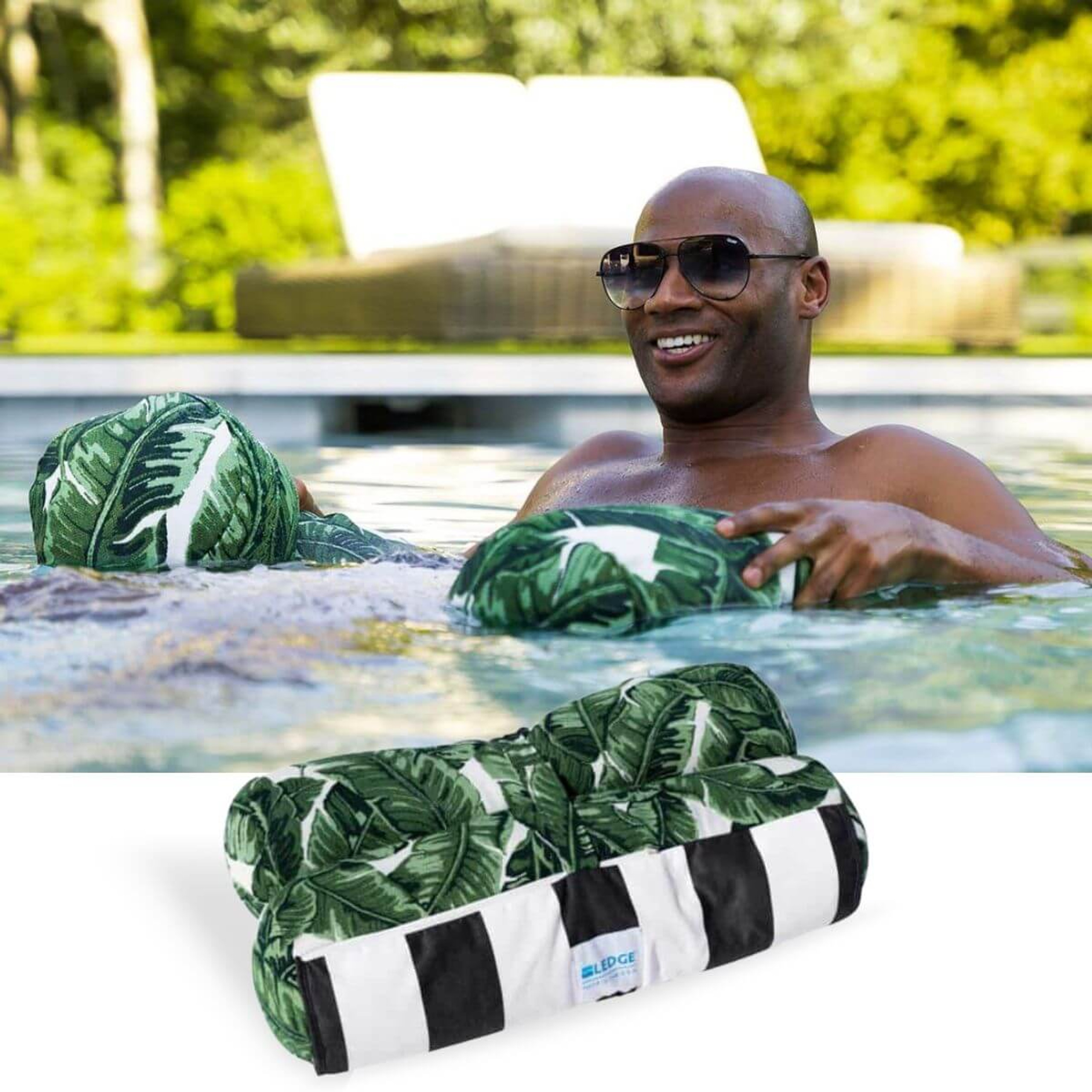 Laze Pillow Shibori Blue Luxury Pool Float