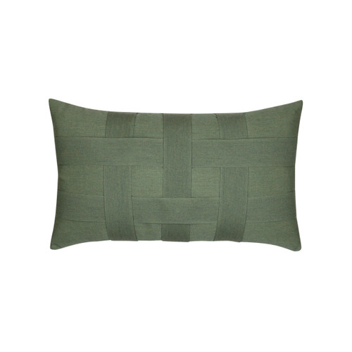 Elaine Smith outdoor square pillow in basketweave fern front