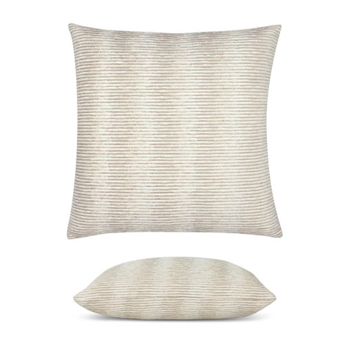 Progress Sand pIllow front and inset side view of fabric pattern