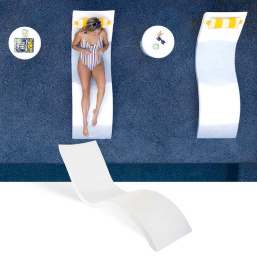 Resting in Signature Chaise shown in Durable White UV Rotational Molded Poly