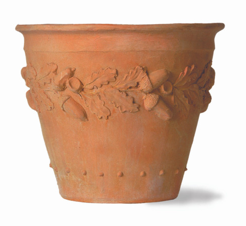 Capital Garden Oak Leaf fiberglass planter pot in terracotta finish