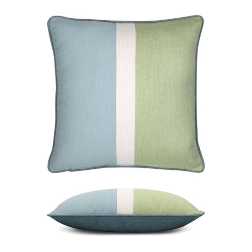 Composition Seaglass Outdoor pillow side and front view