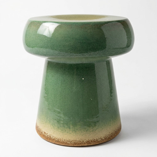 Meadow Fade Cloud porcelain garden stool on a white background