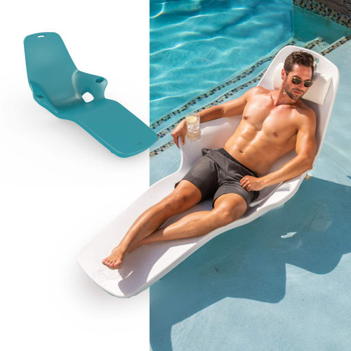Tenjam Shayz Pool Tanning Lounger in White Granite Color with Small Risers for 9-inch Water Depth