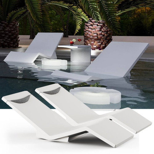 White Serralunga In Pool Loungers