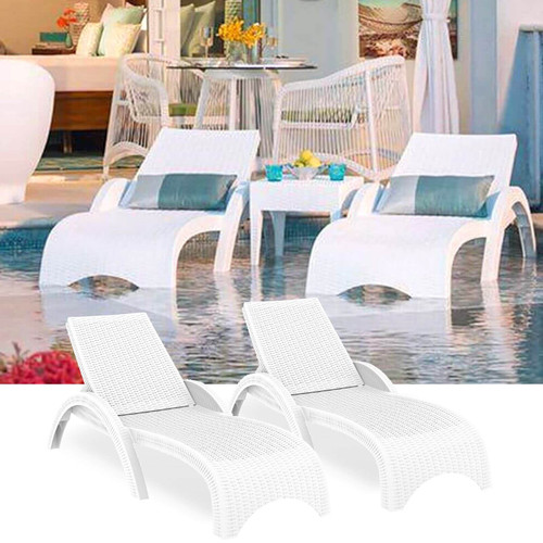 WovenLook In-Pool CHAISE WHITE  |  Alternative with an adjustable back