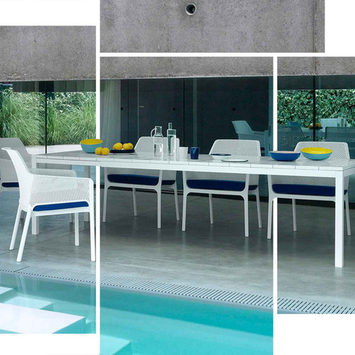 9 piece Set RIO Table & NET Relax Dining Chairs