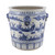 Eight Immortals Asian Porcelain Planter With Lion Handle