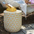 Yellow and White outdoor side table