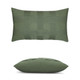 Basketweave Fern Lumbar Elaine Smith outdoor pillow, 12" x 20" | front view with side-view inset