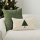 grouping of pillows on neutral indoor sofa