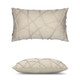 Illusion Linen Lumbar Elaine Smith outdoor pillow, 12" x 20" | front view with side-view inset