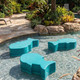 3 grouped Fish Tables in Swimming Pool