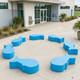 Poolside seating for children at the aquatic center
