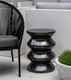 Ice Black zig zag garden stool