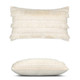 Cascade Crema Lumbar Elaine Smith outdoor pillow, 12" x 20" | front view with side-view inset