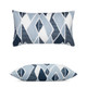 Facet Lapis Lumbar Pillow, inset image shows side view of pillow