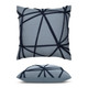 Interlace Slate Outdoor Pillow Front and Side View