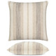 Axis Travertine Elaine Smith outdoor pillow, 22" square — front view with side-view inset