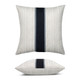 Meridian Pebble Elaine Smith outdoor pillow, 20" square — front view with side-view inset