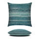 Textured Lagoon Elaine Smith outdoor pillow, 20" square — front view with side-view inset