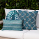 Textured Lagoon Lumbar | Elaine Smith Sunbrella Outdoor Pillow | 12" x 20"