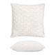 Weave Bisque Elaine Smith outdoor pillow, 20" square | front view with side-view inset