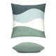 Contour Surf Elaine Smith outdoor pillow, 20" square | front view with side-view inset