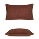 Ember Weave Lumbar Elaine Smith outdoor pillow, 12" x 20" | front view with side-view inset