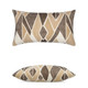 Facet Tiger's Eye Lumbar Elaine Smith outdoor pillow, 12" x 20" | front view with side-view inset