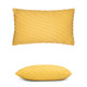 Tidal Buttercup Lumbar Elaine Smith outdoor pillow, 12" x 20" | front view with side-view inset