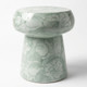 Green & White Silla Flower Cloud porcelain garden stool on a white background