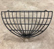 Backside view of empty English Coated Iron Basket with coir liner