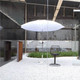 White Paddo Shade Umbrella in Garden 