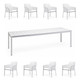 Rio Set with 8 Net Relax Chairs in White