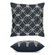 Elaine Smith Rope Indigo Pillow front and side view
