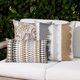 Dune Companion Pillows on outdoor neutral colored sofa
