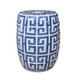 Blue and White Greek Key Stool