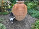 Behive Planter in the Garden with cat