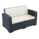 Dark Grey Loveseat with Cushion