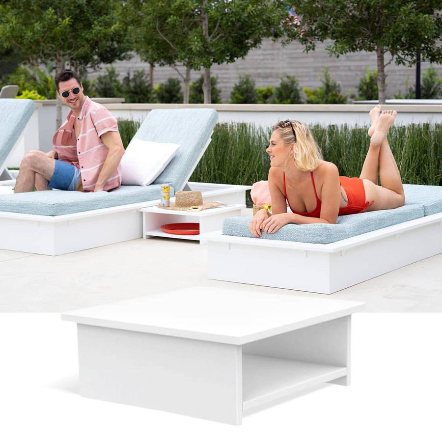 echo white table pool side